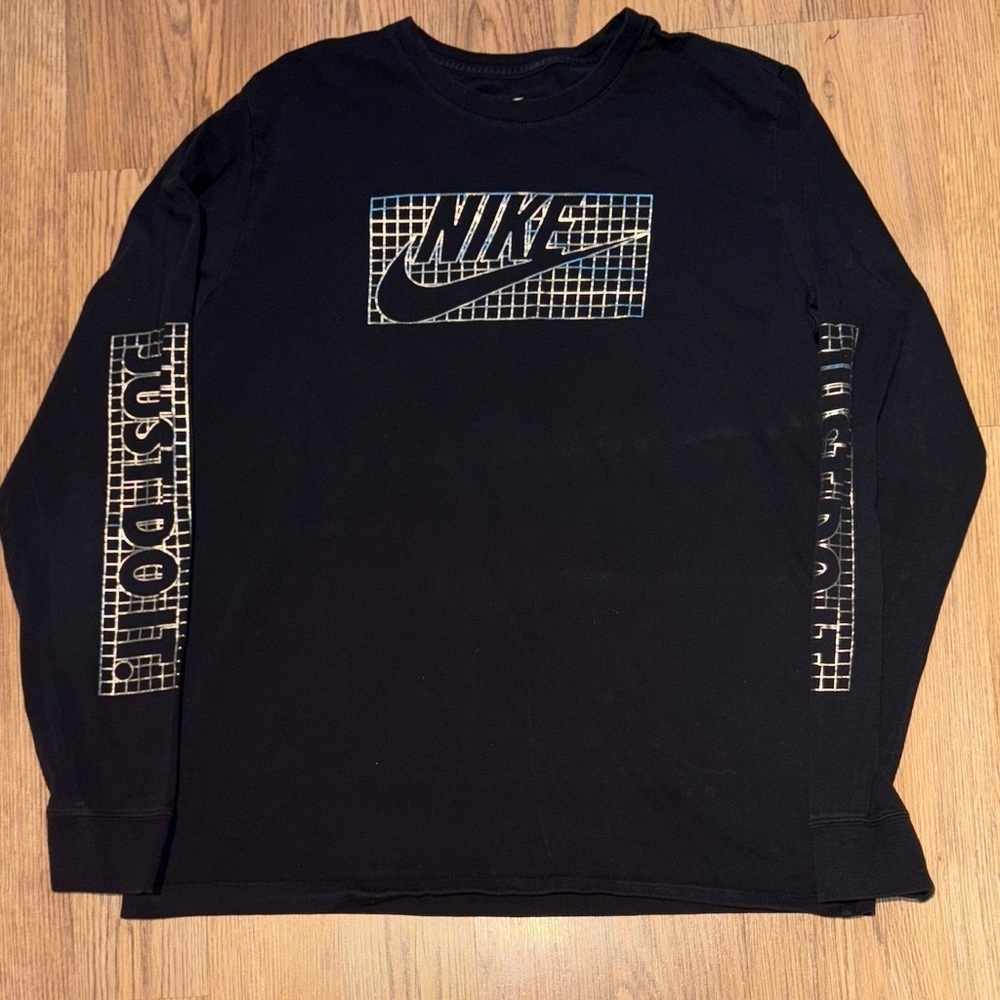 Nike Black Graphic Long Sleeve Tee 100% cotton